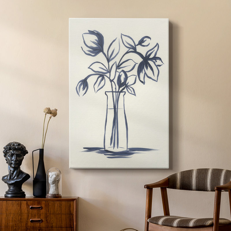 Indigo Bud Vase I - galerie sur mesure, H 18 po x l 12 po