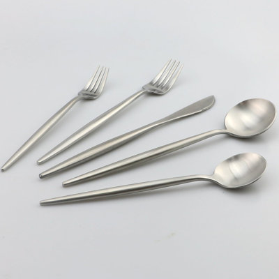 20-Piece 18/10 Stainless Steel Flatware Set, Durable Silverware For 4, Matte Finish, Dishwasher Safe, Elegant Design For Everyday And Formal Use