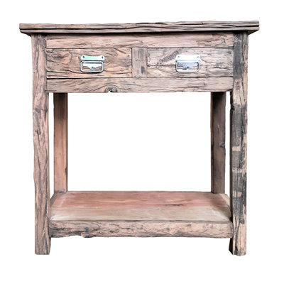 Îlot de cuisine rustique de style rétro 31,5 x 17,5 x 31,5 po, fait de bois antique pour les réceptions et le rangement dans les petits espaces de vie. Îlot de 31,5 x 17,5 x 31,5 po
