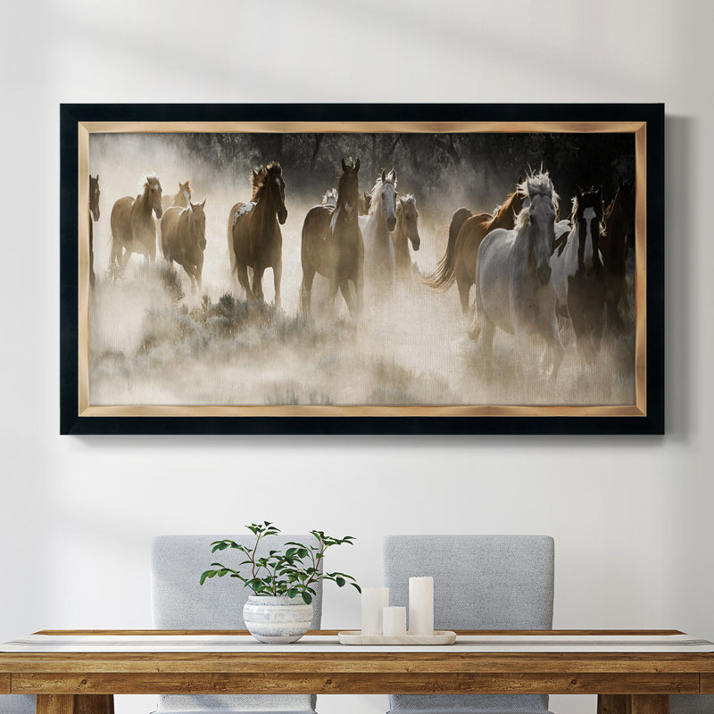 Kickin Up Dust - reproduction de photo sur toile, H 25 po x l 45 po x P 1 po