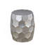 Table de bout, table basse moderne contemporaine en aluminium de 32 po et 21 po de hauteur, ensemble de 2 pièces avec base à motif de losanges argenté brillant-1005722821
