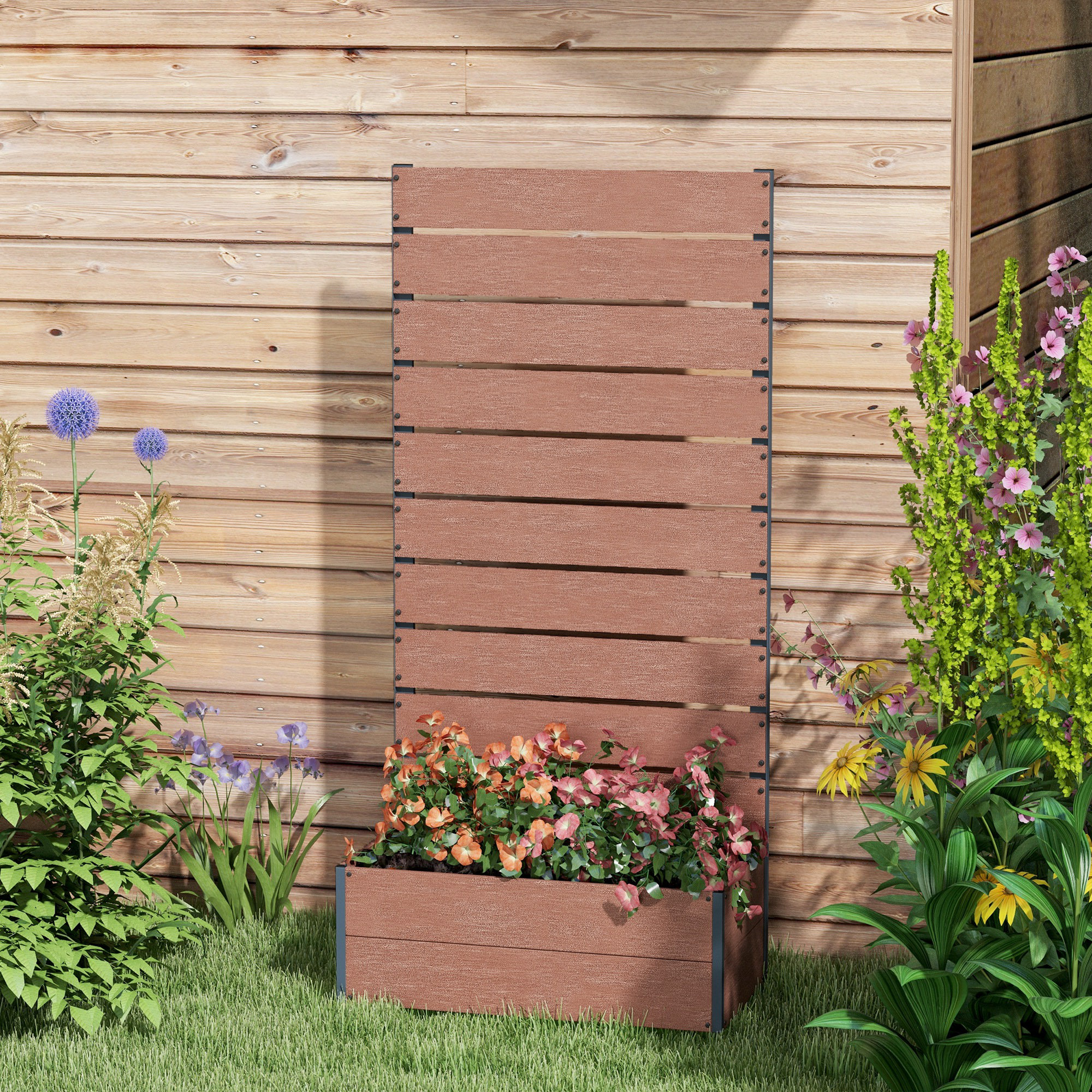 Latitude Run Granli Outdoor Raised Flower Bed with Trellis Wayfair.co.uk