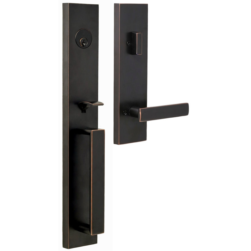Xanthis Single Cylinder Handle Set With Utica Lever, Oil Rubbed Bronze