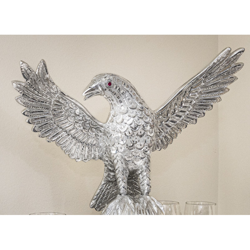 Ossett Eagle Statue Hand Carved & Polished Solid Metal