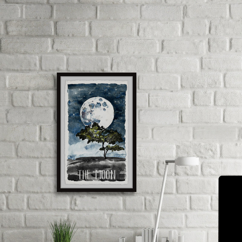 Stars and Full Moon 1 Piece Single Picture Frame Painting, 61cm H x 41cm W x 3.81cm D