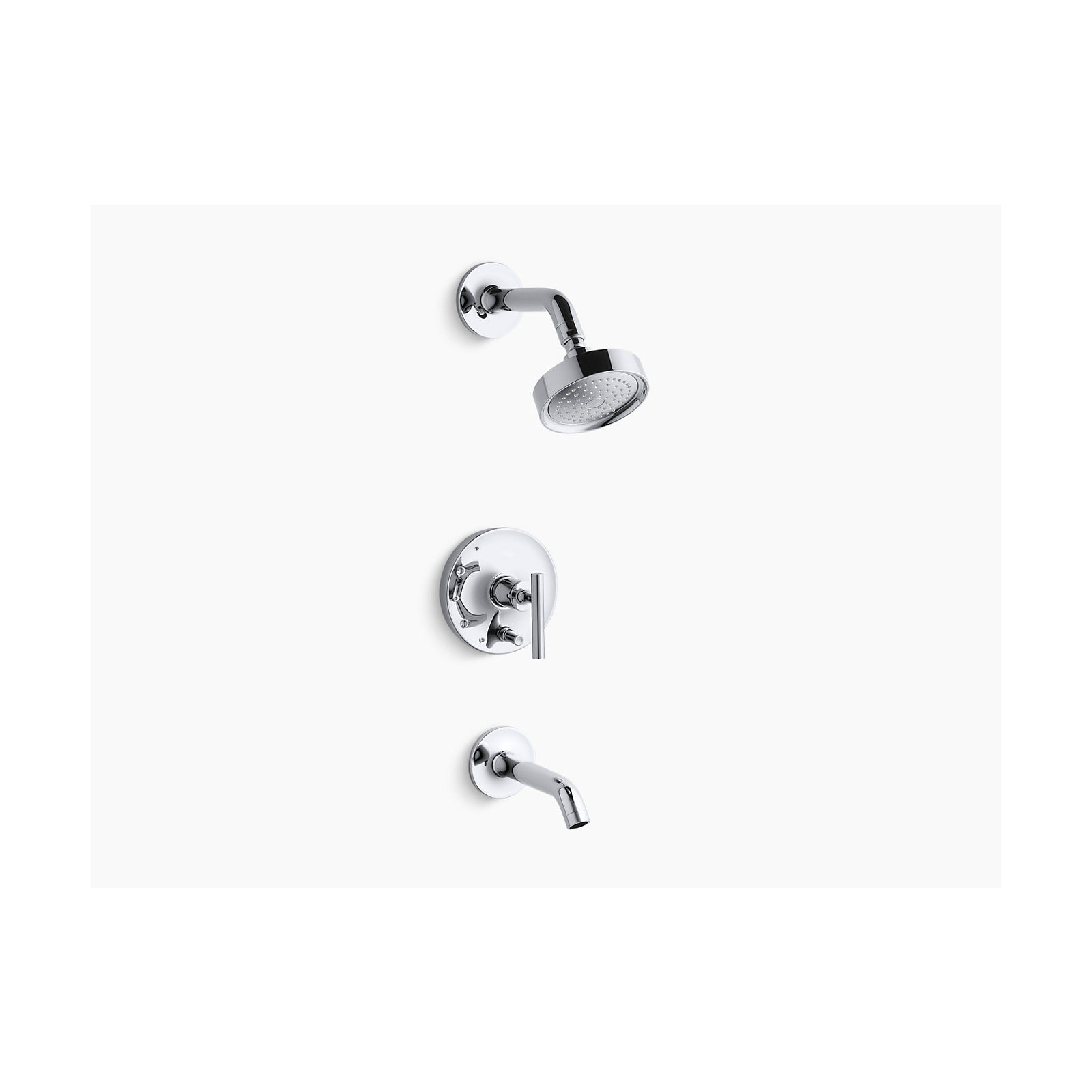 Purist Pressure-Balancing Thermostatic Tub and Shower Faucet, Polished Chrome, Lever Handle, 2.5 GPM