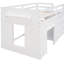 Lit mezzanine simple en bois massif blanc avec armoire et tablette pour armoire / tablette polyvalente-600402150