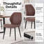 Ensemble de 4 chaises de salle à manger modernes rembourrées en cuir PU avec pieds en métal-451307520-451307646