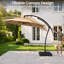 Pavillon de jardin permanent en métal Parasol octogonal en porte-à-faux avec base-129856266-129856271-129856272