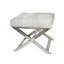 Tabouret en cuir capitonné gris clair Cayden