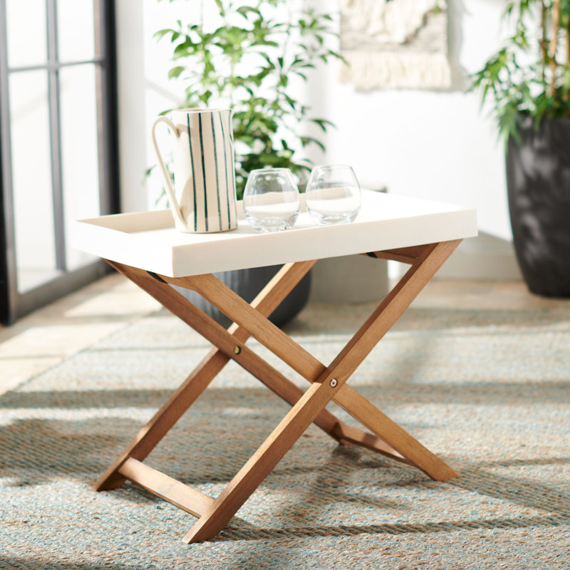 Table d'appoint Paolo, Beige, L 23,6 po x l 15,7 po x H 19,6 po