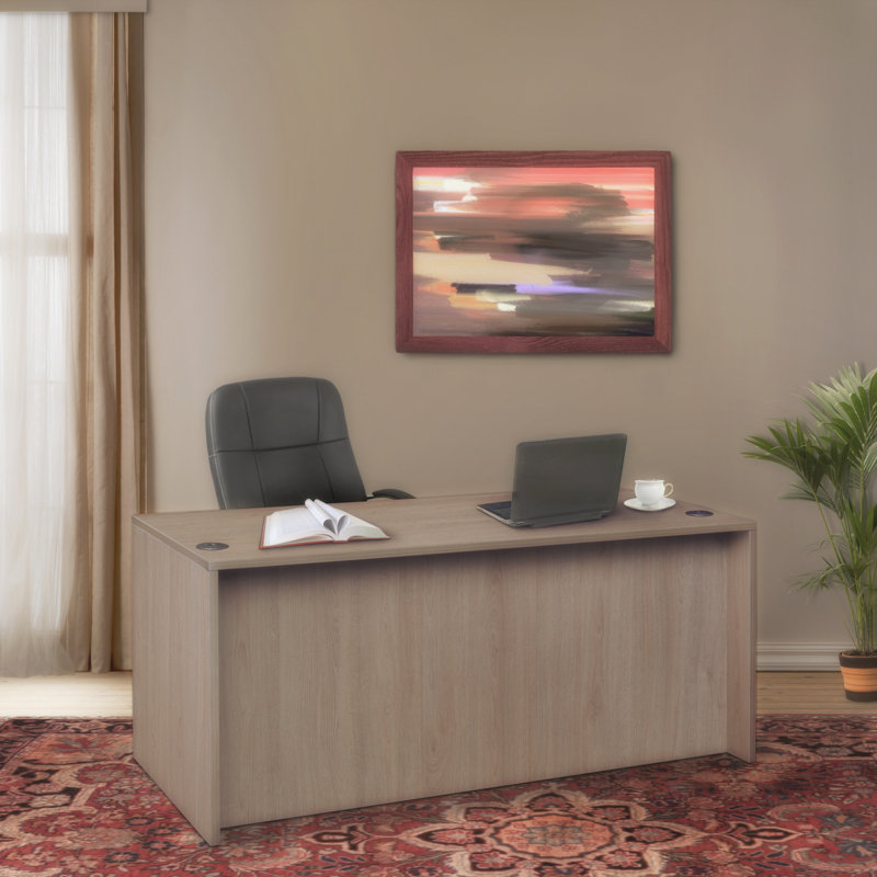 Bureau Nevjana avec tiroir à double caisson, H 29 po x l 71 po x P 35 po, Noble Oak