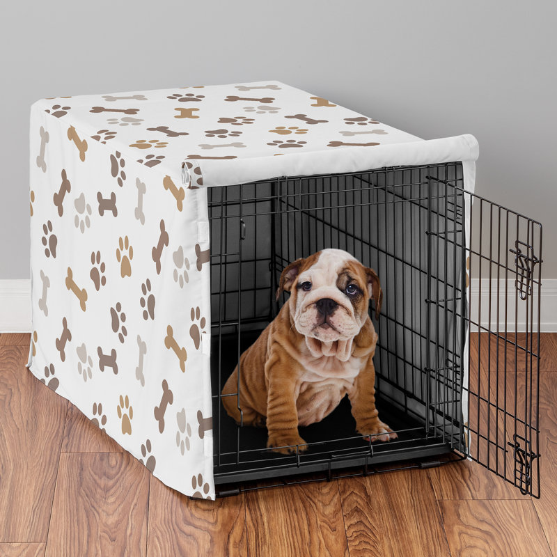 Housse pour chenil pour chien Paw and Bone Brown par Sweet Jojo Designs