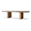 Table de salle à manger rectangulaire grise en bois massif-264753129