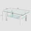 Table basse de salon en verre trempé transparent, 2 couches-599796751