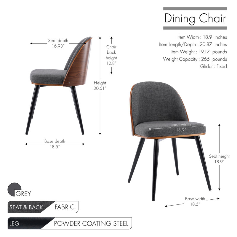 Chaise de salle à manger Ayvianna, gris