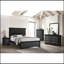 Mobilier de chambre à coucher moderne avec panneau de lit en bois et tête de lit tapissier en cristal-1347868061