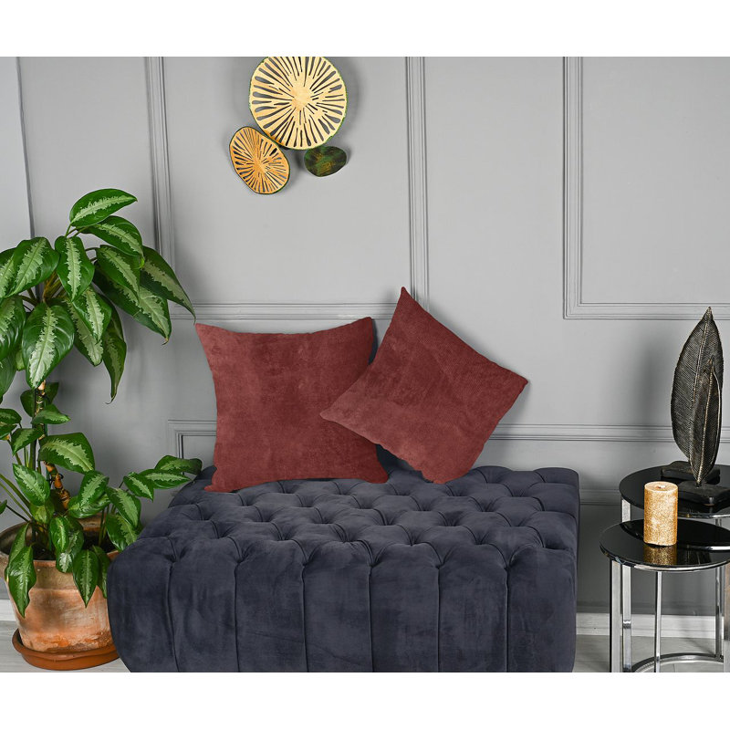 Matte Velvet Cushion Cover - 1 Pc, 56cm x 56cm, Carmine Crimson