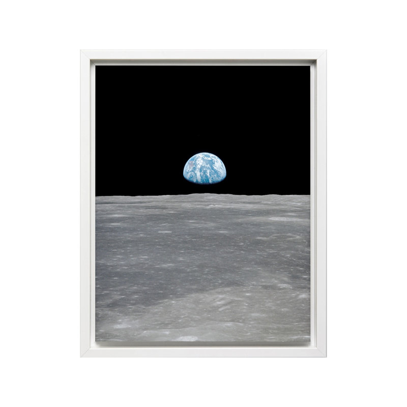 Apollo 11 Earthrise, Canevas, Encadrement blanc, H 16 po x l 20 po