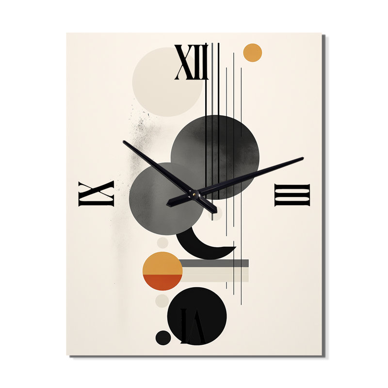 Minimal circulaire, Illustration géométrique V - Horloge murale géométrique moderne surdimensionnée