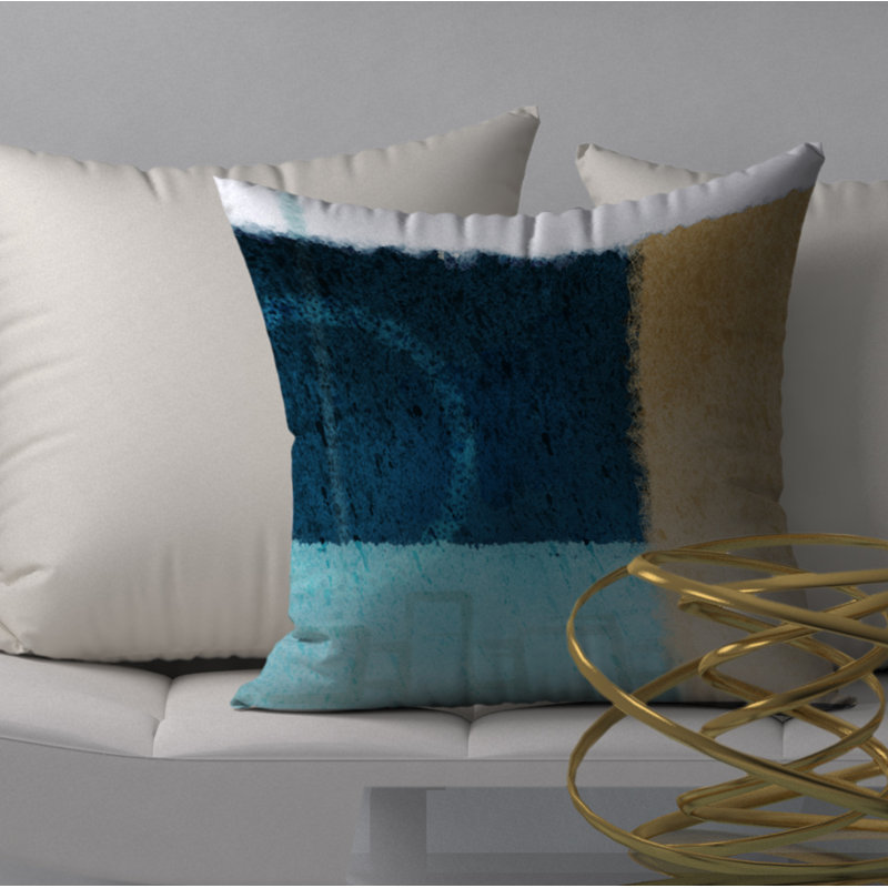 Abstract Throw Pillow, 18" H x 18" W