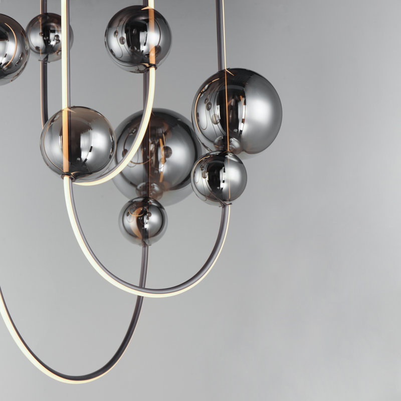 Dreamer 4 - Light LED Flush Mount, Black Chrome, Mirror Smoke