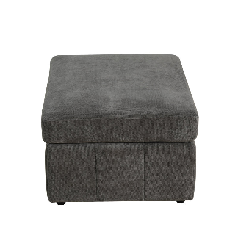 Repose-pieds gris en microfibre pour le salon