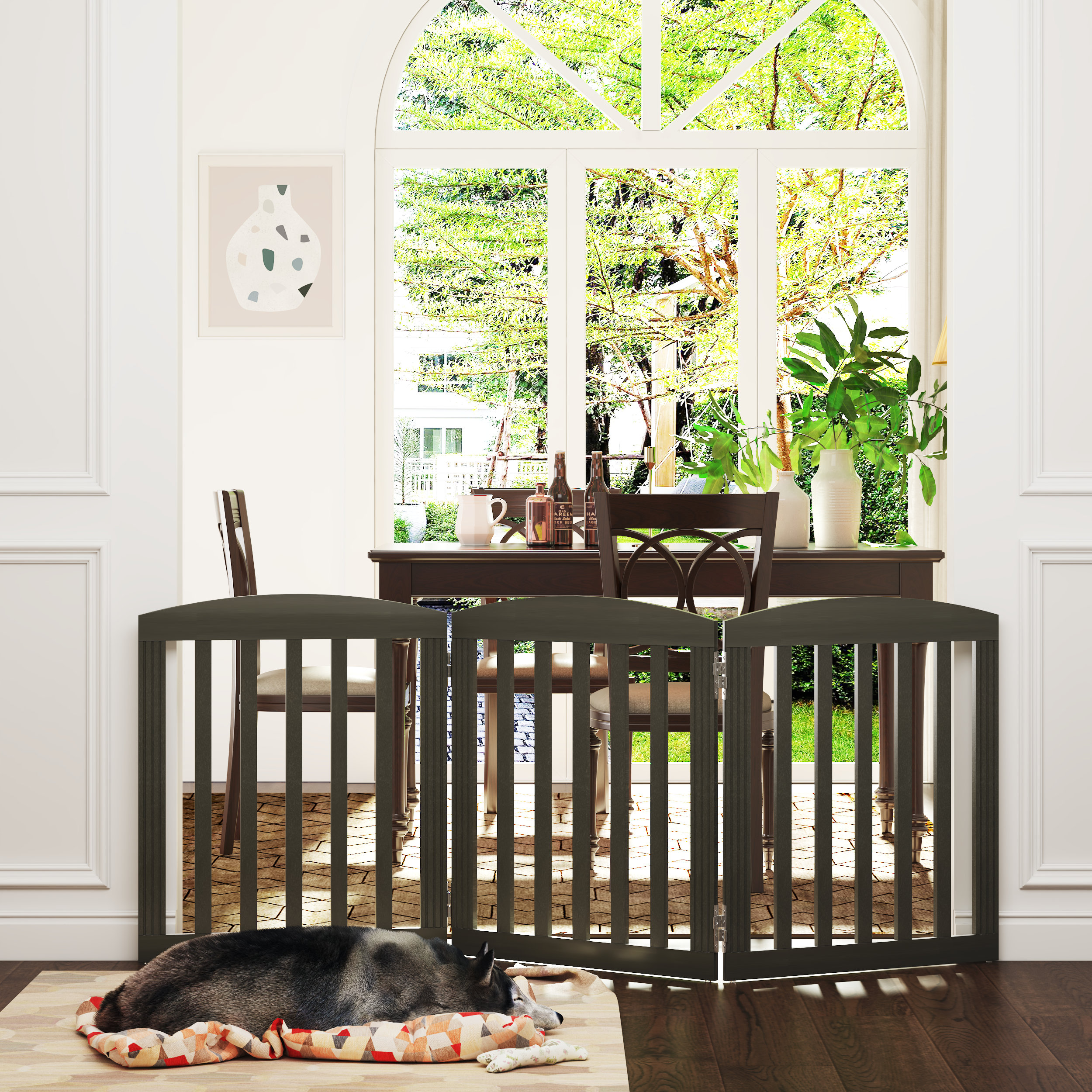 Beautiful view of Wooden Dog Enclosure For Duel Gate