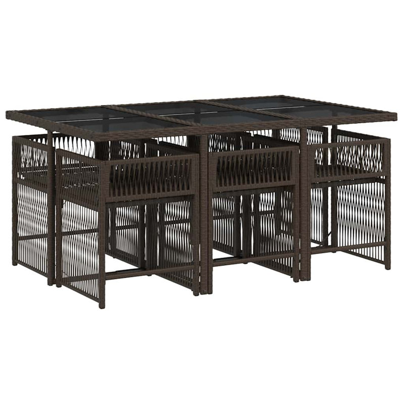 Patio Dining Set with, Cream White, Brown