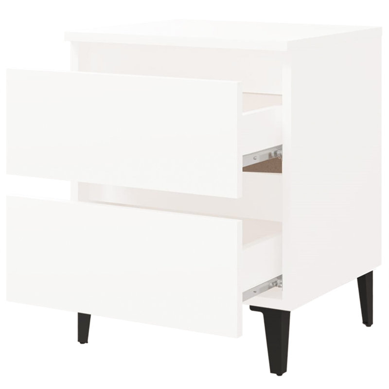Iliany 40cm W Manufactured Wood Bedside Table, White