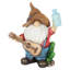 Statue de gnome solaire Exhart avec guitare et bouteille incandescente, 9 x 5 x 11 po Exhart