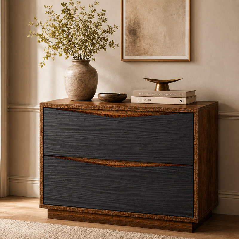 Kayner 2-Drawer Nightstand - Charcoal