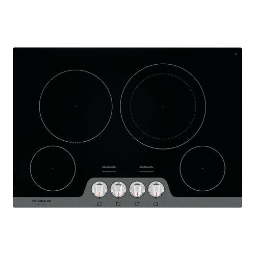 Frigidaire 30'' Black Ceramic Electric Cooktop with Stainless Steel Knobs