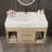 29.9" Floating Bathroom Vanity With Marble-Look Sintered Stone Top, Ceramic Sink & Soft-Close Drawers For Small Spaces-2136115590