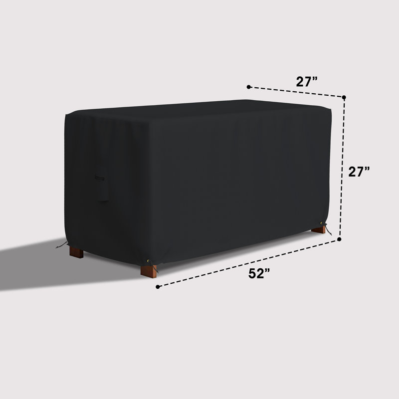 Housse de rangement pour terrasse et repose-pieds Devoka, H 27 po x l 52 po x P 27 po, Noir
