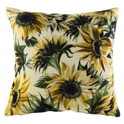 Elwood Elwood Sunflowers Floral Yellow Square Throw Pillow Cover