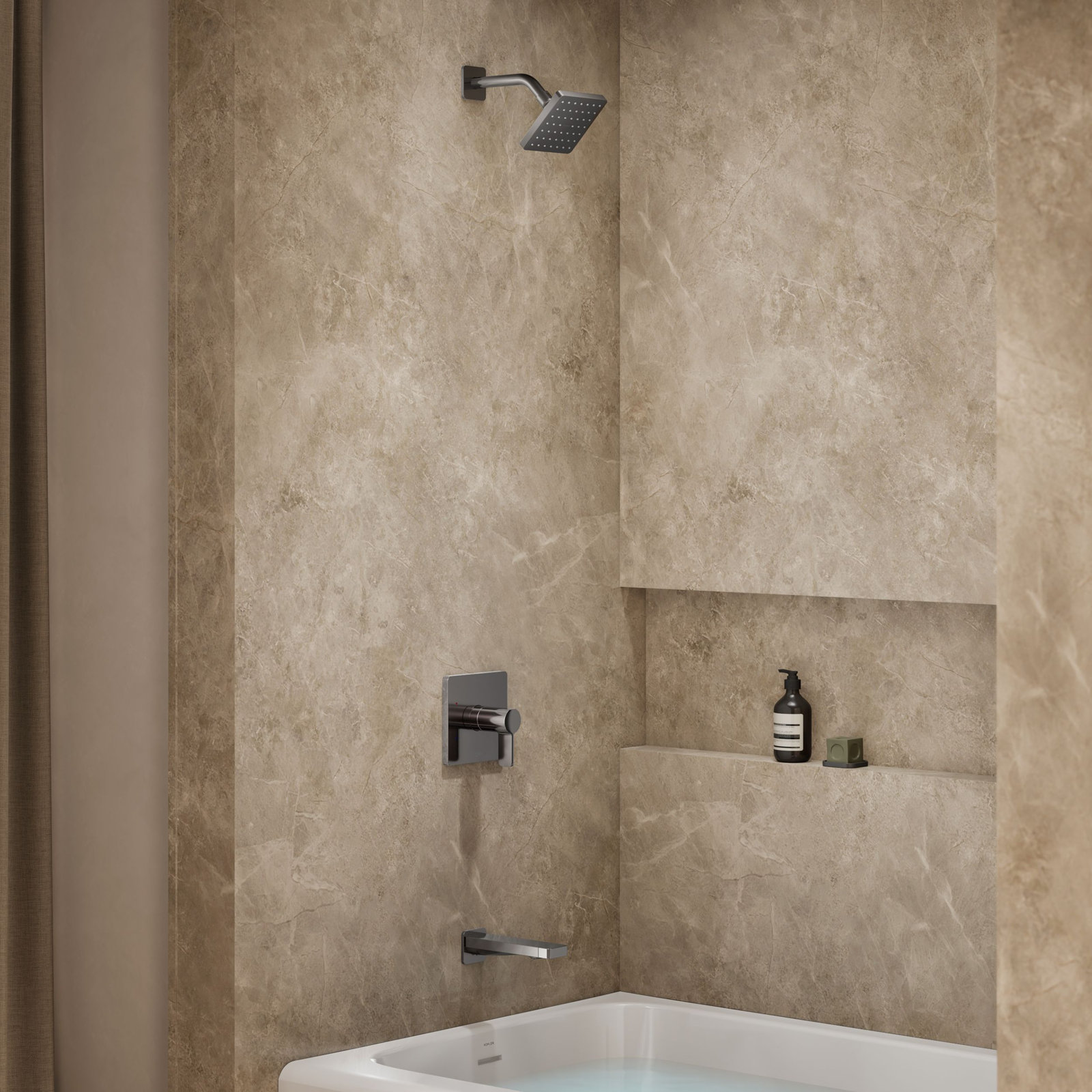 Parallel Bath and Shower Trim Set, Vibrant Titanium