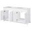 Armoire de meuble-lavabo 58 po seulement, 3 tiroirs et 4 portes (2 avec tablettes à double couche), pieds en bois massif, fermeture en douceur, blanc