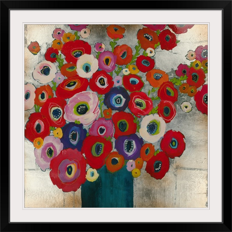 «Floris Cotton Candy» par Liz Jardine, reproduction d'art, H 32 po x l 32 po x P 1 po, Cadre noir