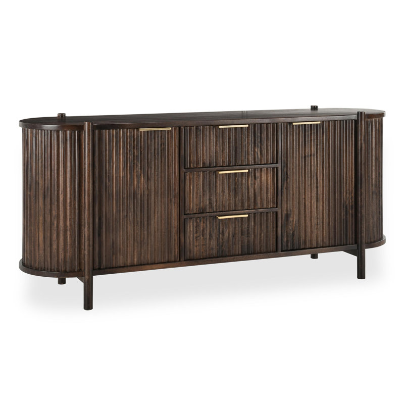 Redford 73" Mango Wood Mid-Century Modern Brown Buffet Sideboard