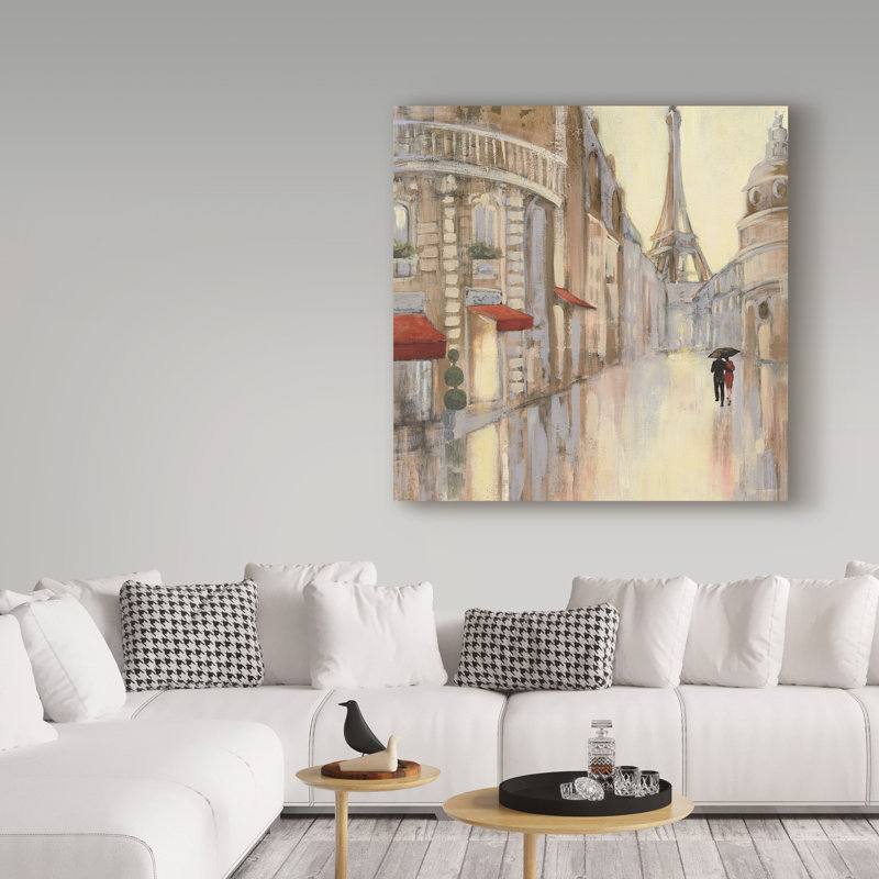 « cyclotourisme paris couple iii », reproduction de peinture à l’acrylique sur toile tendue, H 14 po x l 14 po x P 2 po