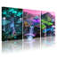 Fantasy and Sci-Fi Fantasy Forest Waterfall Futuristic Landscape Neon Lights-344825342