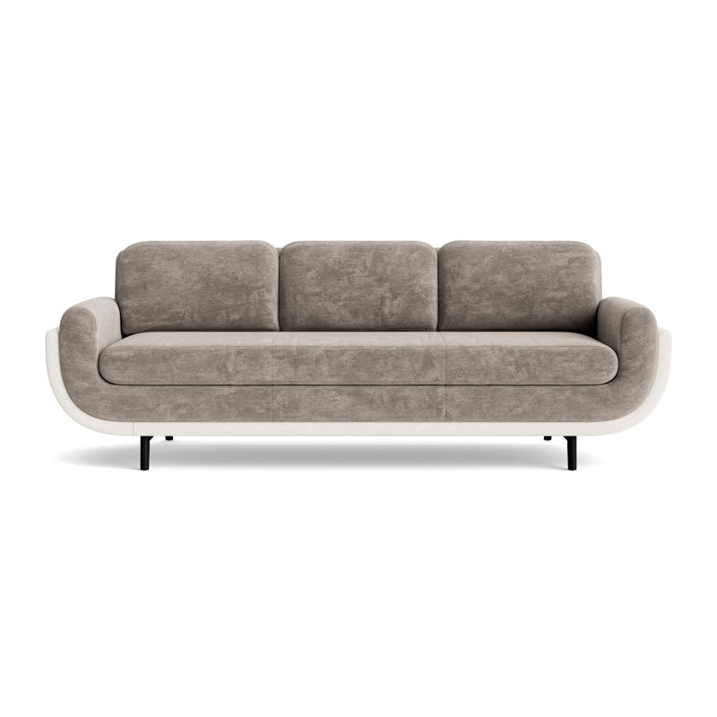 Regatta 100 Sofa, Vintage Chenille - Mink/Textured Slub Weave- Linen, Black