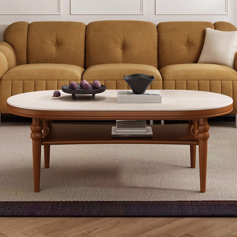 Table à thé en bois massif au design médiéval
