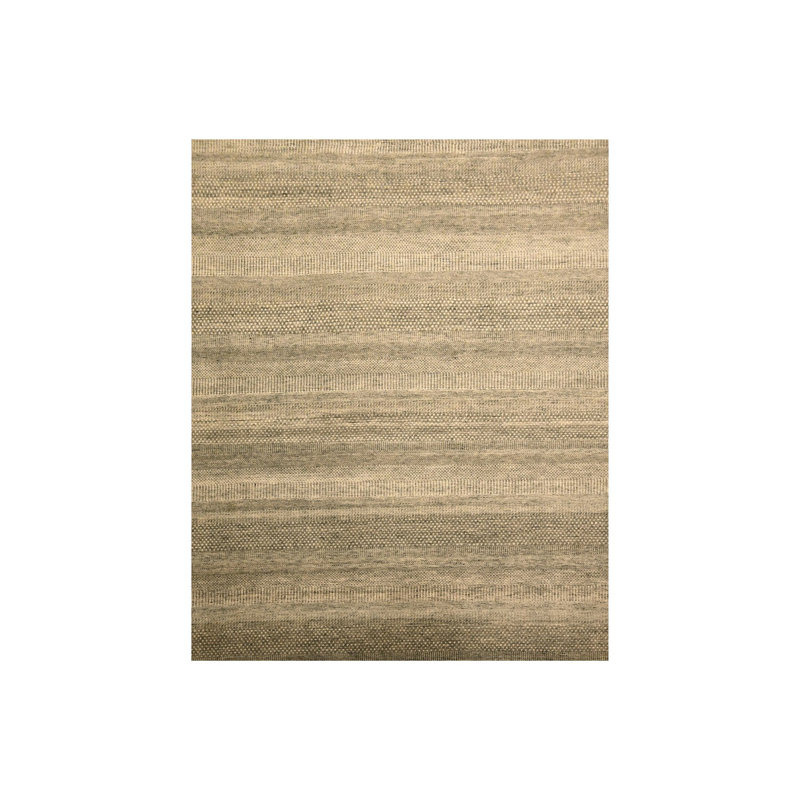 Tapis oriental rectangulaire gris en laine noué à la main 8 pi 0 po x 10 pi 3 po - MOA10276178