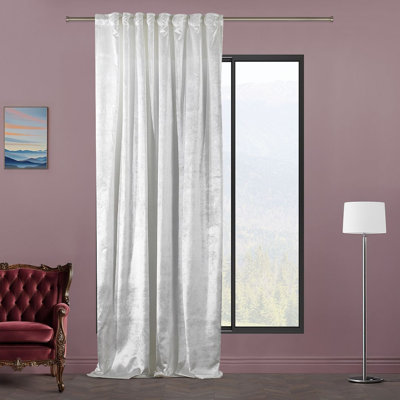 Blackout Thermal with Liner Extra Long & Extra Wide Shiny Velvet Decorative Curtain Panel