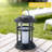 Black Outdoor Hanging Solar Lantern With Flame-style Light Bulb And Clip