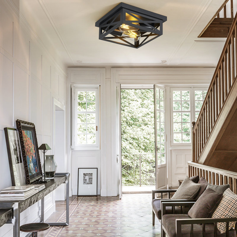 2 Light Farmhouse Flush Mount Ceiling Light-2 Pack (Bulbs Not Included)