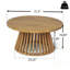 Table basse d'extérieur en bois d'acacia pour le patio, table basse ronde pour la cour arrière, pelouse, balcon, finition teck-1077729459