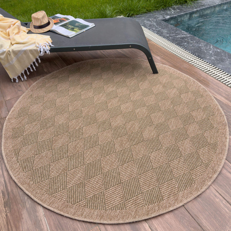 Nature Collection Argyle Kilim Indoor / Outdoor Area Rug, Round 160 cm